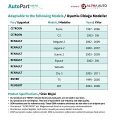 Citroen Xsara,C3 için Arka Cam Kriko Makarası-SAĞ
