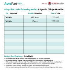 Totoya Rav 4, Celicia Camry, Echo için Ön Cam Su Fıskiyesi 2'li