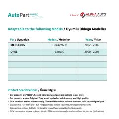 Door Lock Gear for Opel Corsa (Model:2000–2006)