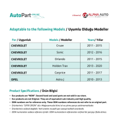 Chevrolet Cruze,Opel Astra J,Insignia  için Tavan Anten Çubuğu