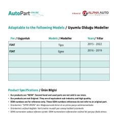 Door Handle Code Cover for Fiat Tipo, Egea-Chrome-RIGHT