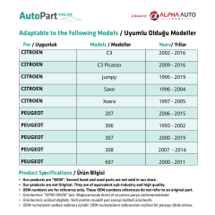 Citroen C3, Xsara Peugeot 207, 306 için Ön Cam Su Fıskiye Memesi 2'li