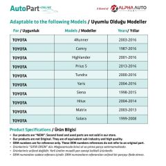 Toyota için Tampon Klipsi- 100 Adet