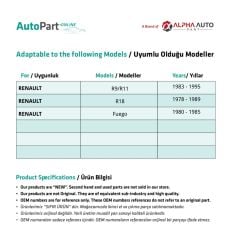 Renault 9/11,18 ve Fuego için Bagaj Kilidi