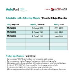 Mercedes C Class W203,C203,S203 için Orta Konsol Perdesi-Bej