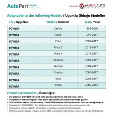 Toyota, Honda, Nissan, Volvo için Tampon Klipsi