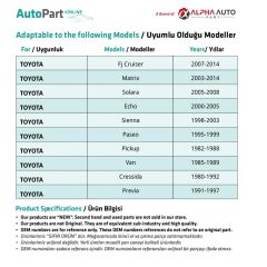 Toyota, Honda, Nissan, Volvo için Tampon Klipsi-10'lu