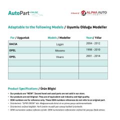Renault için Yan Sinyal Lambası - Contalı- Beyaz-2'li