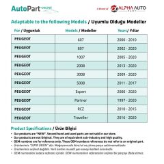 Citroen için Radyatör Ek Depo Kapağı