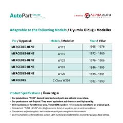 Mirror Adjustment Lever for Mercedes Benz W115,W116 2 pcs