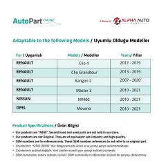 Renault Clio 4,Kangoo 2,Master 3 için Ön Cam Su Fıskiye Memesi 2'li