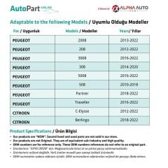 Renault, Peugeot, Citroen için Döşeme Klipsi