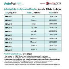 Renault, Peugeot, Citroen için Döşeme Klipsi- 10 Adet