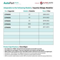 Renault, Peugeot, Citroen için Döşeme Klipsi- 50 Adet