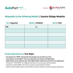 Kia Rio için İçten Açma Teli