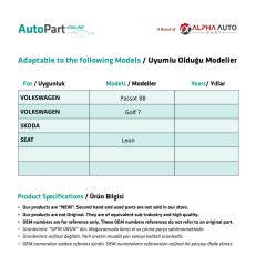 Volkswagen Passat B8, Golf 7, Skoda, Seat Leon için Cam Açma Düğmesi-SOL-2'li