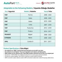 Fiat Fiorino,Qubo,Doblo için Motor Kaput İç Açma Kolu