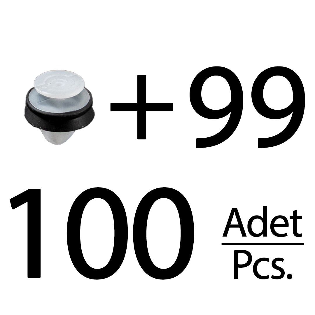 Peugeot, Citroen, Renault, Fiat, Lancia, DS için Döşeme Klipsi- 100'lü