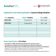 Roof Trunk Lid Cover for Mercedes E Class W212, W213 2-Piece