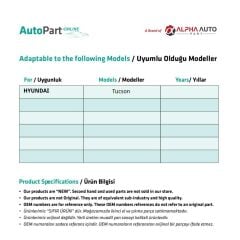 Ensemble de loquets de serrure de porte droite pour Hyundai Tucson