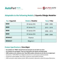 Sunroof Repair Kit for BMW X3 Series E83 - 2 Pieces