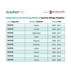 Toyota için Davlumbaz ve Tampon Klipsi- 50 Adet