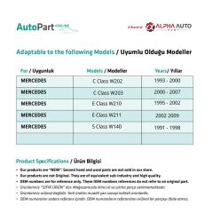 Mercedes E Sınıf (W210-W211) için Sunroof Güneşlik El Tutamağı ve Izgara Seti -Bej