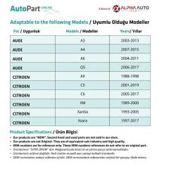 Citroen, Renault, Peugeot için Tampon Klipsi-Kısa- 100'lü