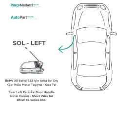 BMW X5 Serisi E53 için Arka Sol Dış Kapı Kolu Metal Taşıyıcı - Kısa Tel