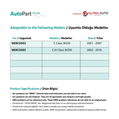 Mercedes C Class W203 CLK Class W209 için Klima Düğme 2038300685