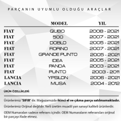 Fiat Doblo, Citroen Nemo için Hava Filtre Kazan Lastik Seti 3'lü