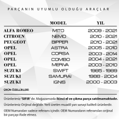 Fiat Doblo, Citroen Nemo için Hava Filtre Kazan Lastik Seti 3'lü