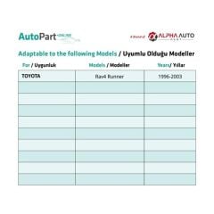 Toyota Rav4 Runner için Arka Çamurluk Klipsi