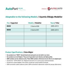 Windshield Jack Plastic-Set for BMW 3 Series E90,E91