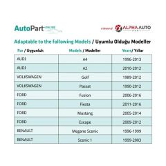 Audi, Volkswagen, Ford, Renault için Tampon Izgara Klipsi