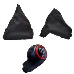 Handbrake-Gear Gaiter and Shift Knob (6)-RED for Opel Astra H