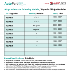 Nissan Kubistar, Renault Kangoo 2 için Cıvatalı Güneşlik Ayağı