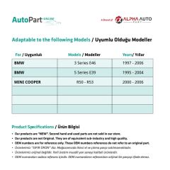 BMW E46,E39,E53 için Katlanır Ayna Gövde Demiri - SOL