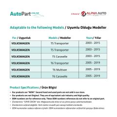 Volkswagen VW T5 Multivan için Yan Sürgülü Cam Tamir Seti 2'Lİ