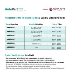 Mercedes A Class W168,C Class W204 için Ön Cam Kriko Makarası