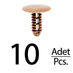 Fiat Ducato için Döşeme Klipsi-Koyu Kahve - 10 Adet