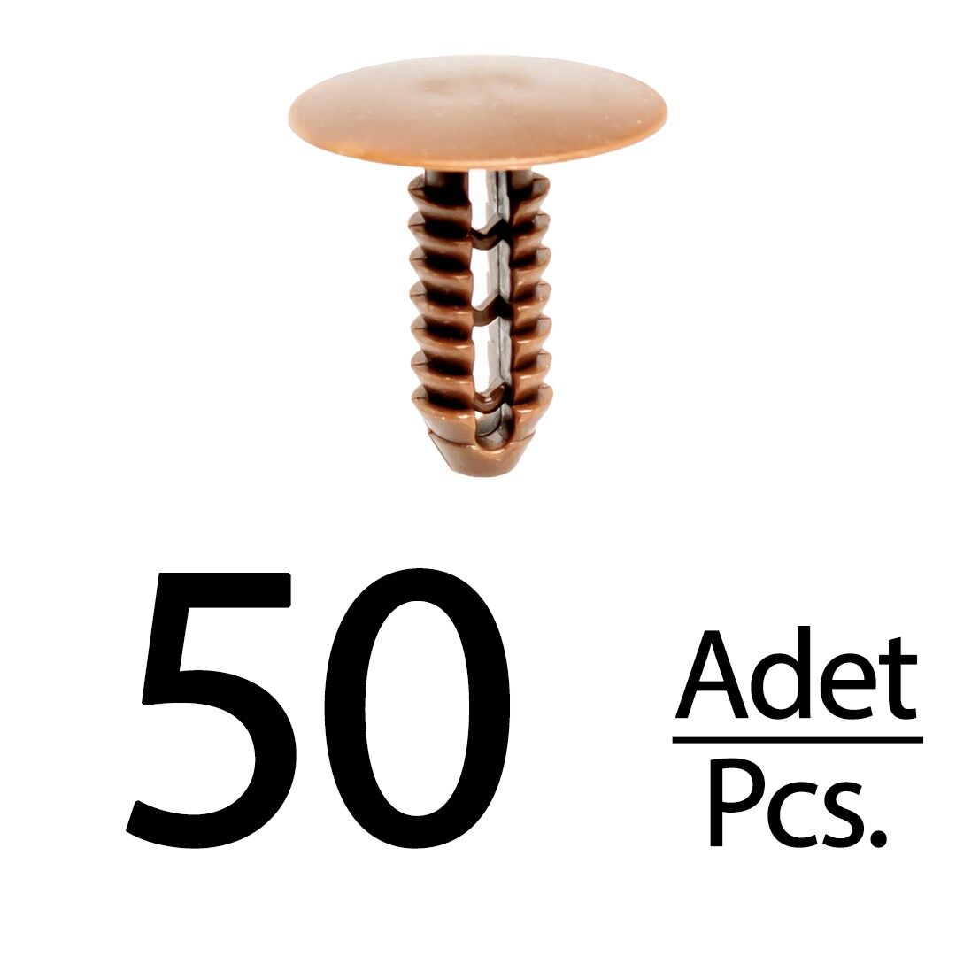 Fiat Ducato için Döşeme Klipsi-Koyu Kahve - 50 Adet