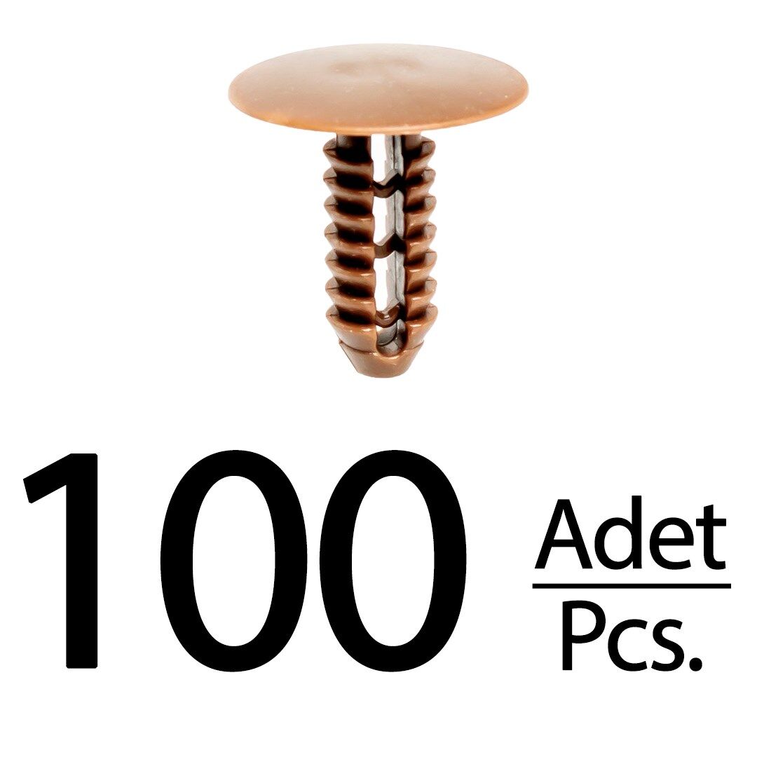 Fiat Ducato için Döşeme Klipsi-Koyu Kahve - 100 Adet