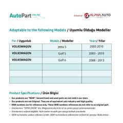 Volkswagen Jetta 5,Golf 5-6 için Sol Ön Cam Açma Düğme Çerçeve Seti -GRİ