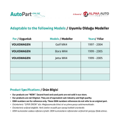 Volkswagen Golf 4, Bora 4, Jetta 4 için Arka Kapı İçten Açma Teli