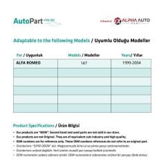 Windshield Jack Plastic -Set for Alfa Romeo 147