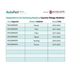 Volkswagen, Skoda için Döşeme Klipsi
