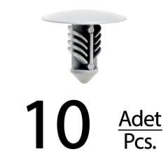 Renault Megane, Nissan için Kaput Keçe Klipsi- Gri- 10 Adet