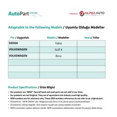 Door Lock Gear for Skoda Fabia, Vw Golf 4 and Bora