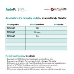 Renault R19,Megane,Clio için Kolçak Somunu
